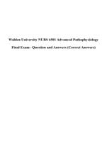 NURS 6501 Advanced Pathophysiology Final Exam– Question and Answers