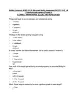 NURS 6512N Advanced Health Assessment WEEK 3 QUIZ 1-4 – Questions and Answers