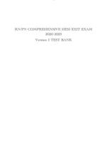 RN/PN COMPREHENSIVE HESI EXIT EXAM 2020-2023 Version 1 TEST BANK