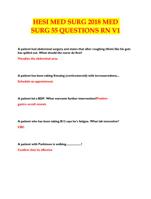 HESI MED SURG 2018 QUESTIONS FOR RN V1 WITH ANSWERS