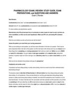 PHARMACOLOGY EXAM 2 REVIEW: STUDY GUIDE, EXAM