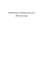 Pharmacology for Nursing Practice Exam 2023 Unit 1 E-dapt