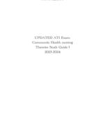 UPDATED ATI Exam: Community Health nursing Theories Study Guide | 2023-2024