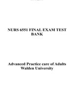 NURS 6551 Final Exam QUESTIONS AND ANSWERS