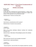 NURS 6501 Week 11 Final Exam Fundamentals of Nursing Walden University