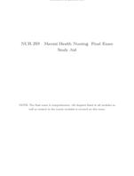 NUR 293 - Mental-Health Nursing Final Exam Study Aid