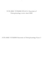 NUR 2063/ NUR2063 EXAM 1: Essentials of Pathophysiology review sheet 2023