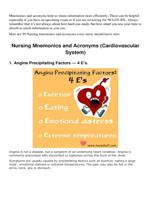 PRESENTATION- Nursing Mnemonics and Acronyms (Cardiovascular System)