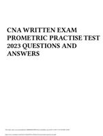 CNA WRITTEN EXAM PROMETRIC PRACTISE TEST 2023 QUESTIONS AND ANSWERS