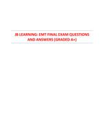 JB LEARNING EMT FINAL EXAM QUESTIONS AND ANSWERS - Graded A