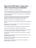 West Coast EMT Block 1 Exam with 100% Correct Answers 20222023