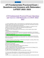 ATI Fundamentals Proctored Exam | Questions and Answers with Rationales | LATEST 2022/ 2023