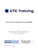 AET Level 3 Award in Education and Training UNIT 1