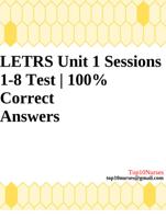 LETRS Unit 1 Sessions 1-8 Test | 100% Correct Answers