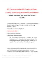 ATI Community Health Proctored Exam ATI RN Community Health Proctored Exam (Latest Solutions and Resource for the EXAM)