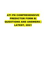 ATI PN COMPREHENSIVE PREDICTOR FORM B| QUESTIONS AND ANSWERS | LATEST, 2021