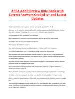 APEA AANP Review Quiz Bank with Correct Answers Graded A+ and Latest Updates