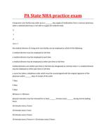 PA State NHA practice exam COMPLETE QUESTIONS AND ANSWERS ALL CORRECT