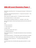 Aqa AS CHEMISTRY actual QUESTION Paper 1 JUNE