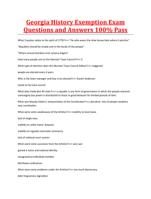 Georgia History Exemption Exam Questions and Answers 100% Pass