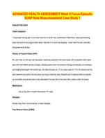 ADVANCED HEALTH ASSESSMENT Week 8 Focus-Episodic SOAP Note Musculoskeletal Case Study 1