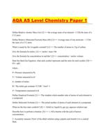 AQA AS Level Chemistry Paper 1 VERIFIED QUESTIONS AND ANSWERS