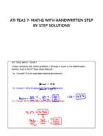 ATI TEAS 7- MATHS WITH HANDWRITTEN STEP BY STEP SOLUTIONS