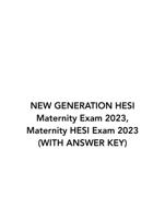 NEW GENERATION HESI Maternity Exam 2023, Maternity HESI Exam 2023 (WITH ANSWER KEY)