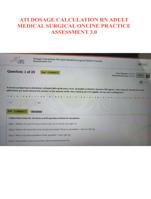 ATI DOSAGE CALCULATION RN ADULT MEDICAL SURGICAL ONLINE PRACTICE ASSESSMENT 3.0