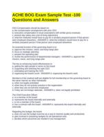 ACHE BOG Exam Sample Test -100 Questions and Answers