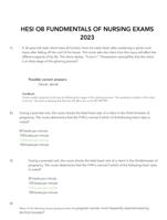 HESI OB FUNDMENTALS OF NURSING EXAMS 2023