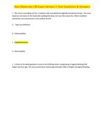 Hesi Maternity OB Exam Version 2 Test Questions & Answers