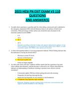 2023 HESI PN EXIT EXAM V3 110 QUESTIONS AND ANSWER(S)