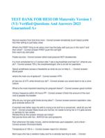 TEST BANK FOR HESI OB Maternity Version 1 (V1) Verified Questions And Answers 2023 Guaranteed A+