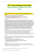 ATI Gerontology Final Quiz (Detail Solutions and Resource for the test)