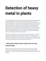 Detection of heavy metal in plants