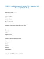 NYS Tow Truck Endorsement Practice Test 2 Questions and Answers (100% Verified)