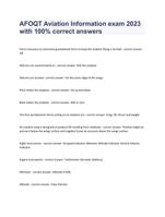 AFOQT Aviation Information exam 2023 with 100% correct answers