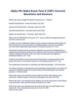 Alpha Phi Alpha Exam Test 2 (100% Correct) Questions and Answers