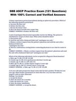 SBB ASCP Practice Exam (121 Questions) With 100% Correct and Verified Answers