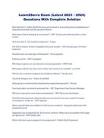 Learn2Serve Exam (Latest 2023 – 2024) Questions With Complete Solution