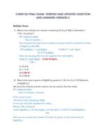 CHEM120 FINAL EXAM  VERIFIED AND UPDATED QUESTION AND ANSWERS VERSION 2