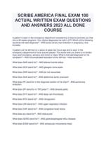 SCRIBE AMERICA FINAL EXAM 100 ACTUAL WRITTEN EXAM QUESTIONS AND ANSWERS 2023 ALL DONE COURSE