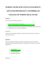 NURSING NR 509 APNEA FINAL EXAM HEENT | ADVANCED PHYSIOLOGY | CHAMBERLAIN COLLEGE OF NURSING REAL EXAMS