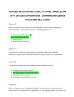 NURSING NR 509 WOMEN’S HEALTH EXAMS | APNEA EXAM WITH DETAILED EXPLANATIONS | CHAMBERLAIN COLLEGE OF NURSING REAL EXAMS