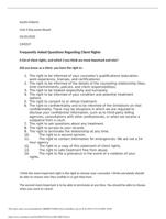 Unit 4 Discussion Board  CJHS337 Frequently Asked Questions Regarding Clients Rights