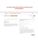 ATI MED SURG RN CRITICAL NEUROLOGIC ASSESSMENT