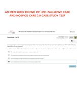 ATI MED SURG RN END OF LIFE: PALLIATIVE CARE AND HOSPICE CARE 3.0 CASE STUDY TEST