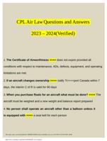 CPL Air Law Questions and Answers 2023 – 2024(Verified)