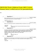 NRNP 6541 Week 6 Midterm Exam (100%Correct Summer latest) verified answers forguaranteed pass2022